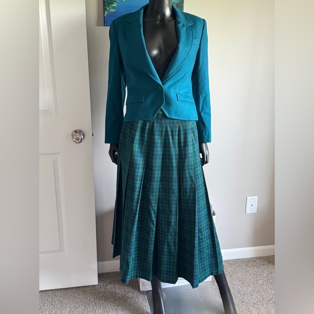 Vintage 80s PENDLETON Wool Suit Blazer &‎ Skirt Set